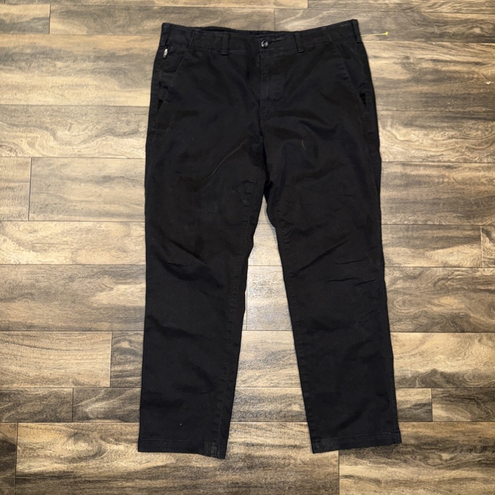Eddie Bauer Flat-Front Casual Chino Pants Straight Leg Men's Size 38x32 Black
